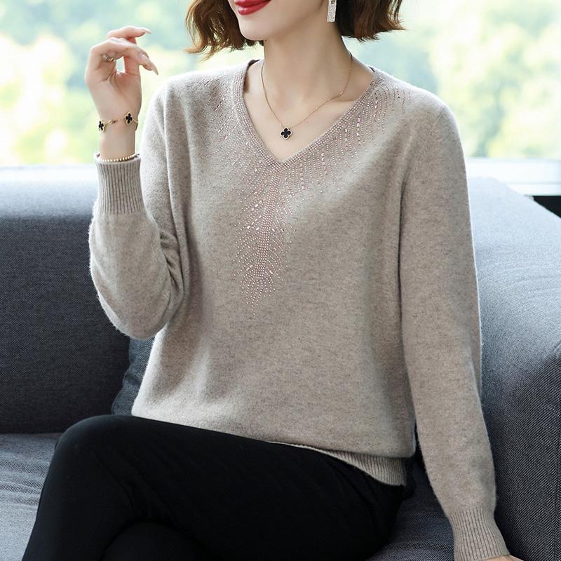 2025早秋长袖针织衫女妈妈装