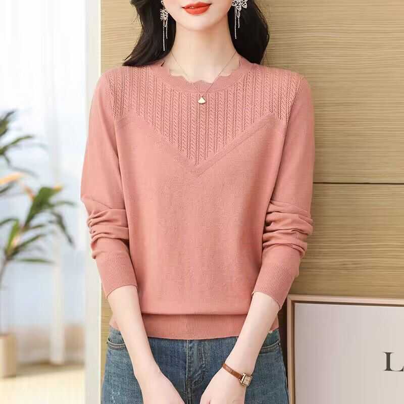 妈妈宽松洋气春秋毛衣花边领