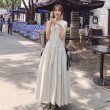 法式孕妇夏装甜美小清新条纹无袖裙子2024夏季温柔风遮肚子连衣裙，女装连衣裙，郎佰婉