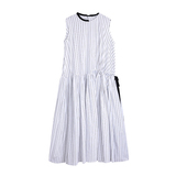 法式孕妇夏装甜美小清新条纹无袖裙子2024夏季温柔风遮肚子连衣裙，女装连衣裙，郎佰婉