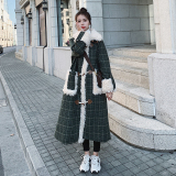现货2025冬季新款格子拼羊羔毛加厚浙宝300/7896/P195控278，女装毛呢外套，郎佰婉