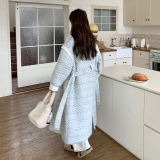 现货2025冬季新款撞色拼接呢子大衣浙宝300/8910/P215控298，女装毛呢外套，郎佰婉