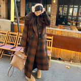 现货23冬新时尚保暖内里加绒格纹大衣浙宝300/8870/P205控298，女装毛呢外套，郎佰婉