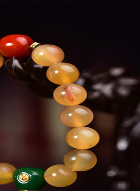 纯天然西藏老料保真羊角手串手链男女清肝明目健康中药民族风文玩