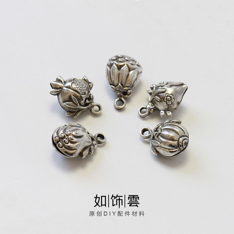 925银瓜果石榴佛手莲蓬铃铛吊坠