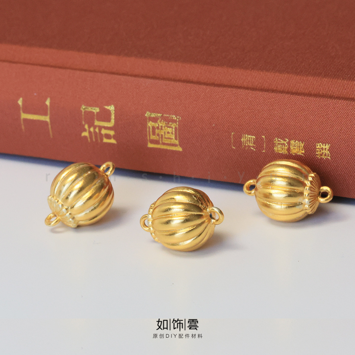 925银镀金瓜珠灯笼珠链接环手作