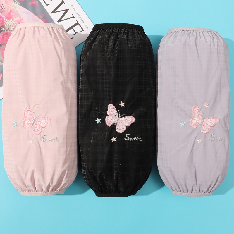 蝴蝶刺绣防水长款袖套秋冬家用女