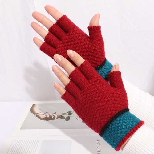 半指手套男女款办公作业露指针织