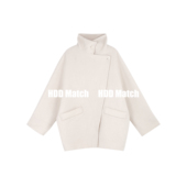 设计师宽松羊毛大衣外套 HDD Y1105 女款 韩版 奶油雪梨 羊毛