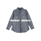 宽松气质水洗牛仔衬衫 HDD Y1099 韩版 女款 气质牛仔 棉