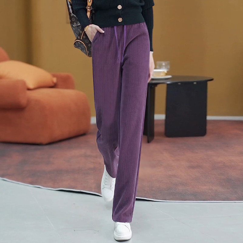 雪尼尔直筒裤女秋冬2025新款高腰垂感休闲女裤窄版灯芯绒阔腿裤子,女装/女士精品,大码裤装,淘宝优惠券,粉丝福利购,淘宝优惠卷