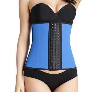 跨境9钢骨乳胶束腰带塑腰健身腰封橡胶衣waist trainers