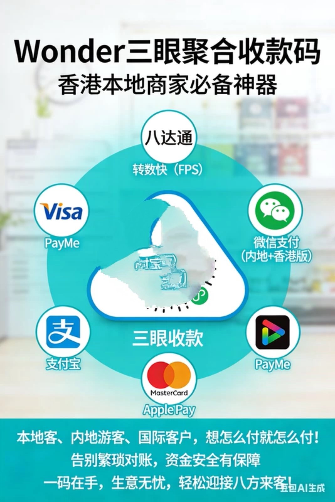 Wonder三眼聚合收款码一码收钱码/收款码/收款