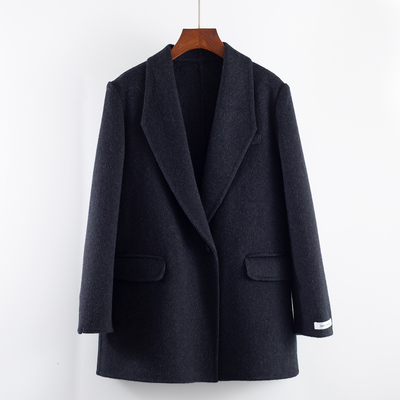 小香风西装外套女双面绒羊毛呢子