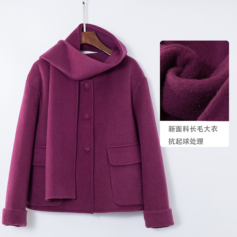 高支羊毛双面呢外套女宽松大口袋简奢短款廓形优雅羊毛大衣,女装/女士精品,毛呢外套,淘宝优惠券,粉丝福利购,淘宝优惠卷