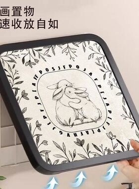 简尚艺术浴室壁画收纳箱放衣服神器防水免打孔壁挂折叠收纳置物架