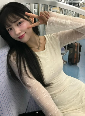 韩系纯欲辣妹蕾丝连衣裙露背短裙