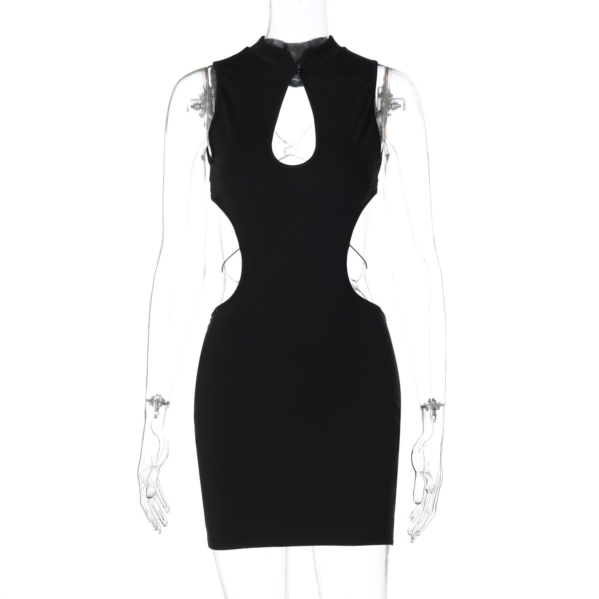 thumbnail for gusty new Chinese hot girl sexy cutout hip skirt European and American royal sister style metal butterfly backless dress