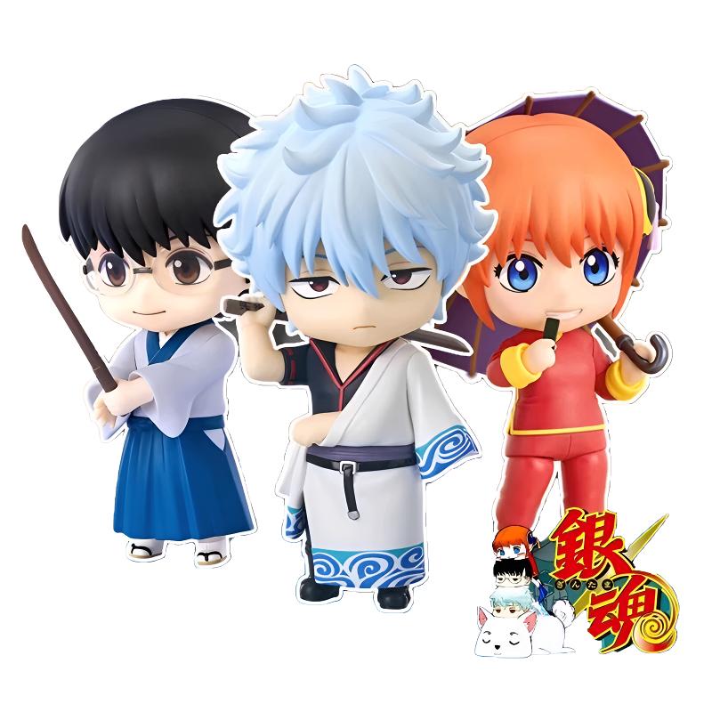 银魂动漫Q版手办粘土人 坂田银时2420 神乐2462 志村新八2458摆件