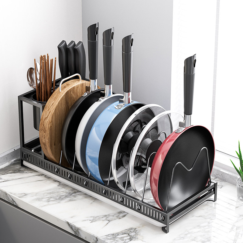 锅架厨房家用可调节锅架子台面放锅立式桌面多功能锅具收纳层架沥