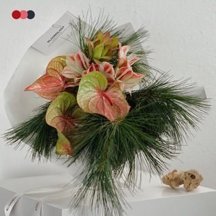 花束花艺鲜花送朋友北京同城新品 BITEOLOGY 松 青 F086 放