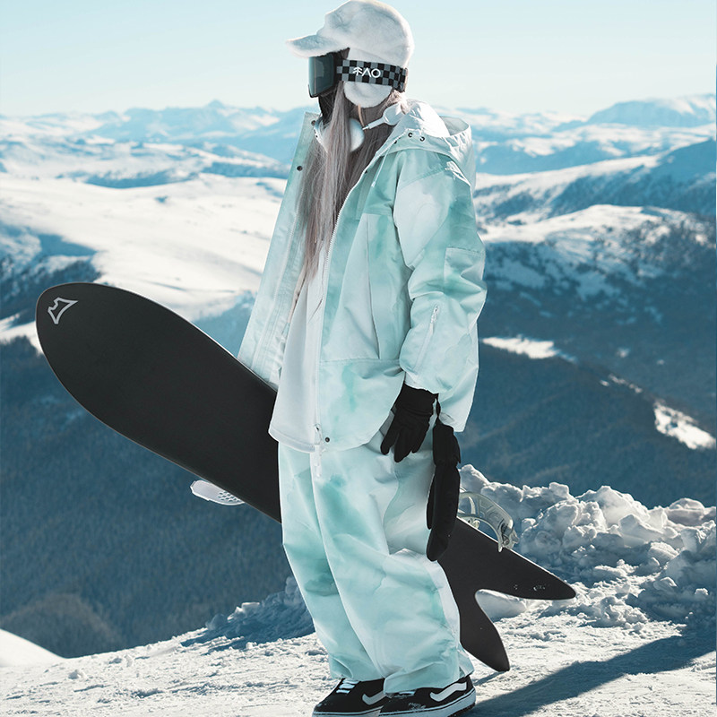 雪否 青烟印花滑雪套装 加绒防水防风宽松oversize单板滑雪服套装,户外/登山/野营/旅行用品,滑雪衣裤套装,淘宝优惠券,粉丝福利购,淘宝优惠卷
