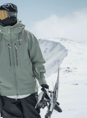 雪否滑雪外套绿色3L防水防风双板滑雪服男女单板滑雪上衣加绒保暖