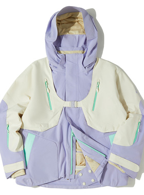 LITAN 2025紫色滑雪服男女同款单双板保暖户外夹克防风雪裤套装女