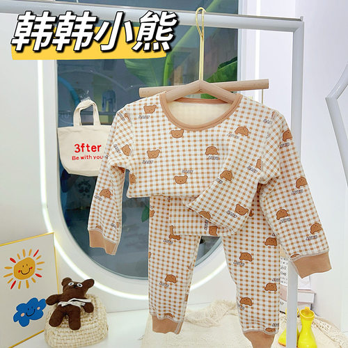 A类无骨冬季儿童保暖内衣两件套