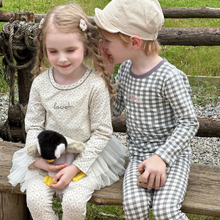 长裤 儿童春秋莱卡棉秋衣秋裤 男女童长袖 内衣套装 家居服 宝宝睡衣裤