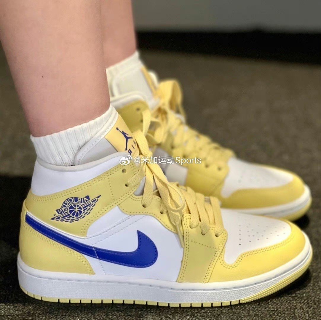 Air Jordan1 AJ1 mid黄白湖人中帮mid复古女休闲篮球鞋BQ6472-701,运动鞋new,篮球鞋,淘宝优惠券,粉丝福利购,淘宝优惠卷