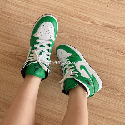 Jordan1MidAJ1白绿女子篮球鞋