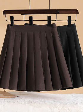 秋冬毛呢百褶裙女短裙2026新款高腰显瘦时尚配毛衣的冬季半身裙潮
