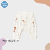 宝宝纯棉打底护肚大pp长裤 考拉鼻鼻婴儿裤 子春秋季 小不点动物