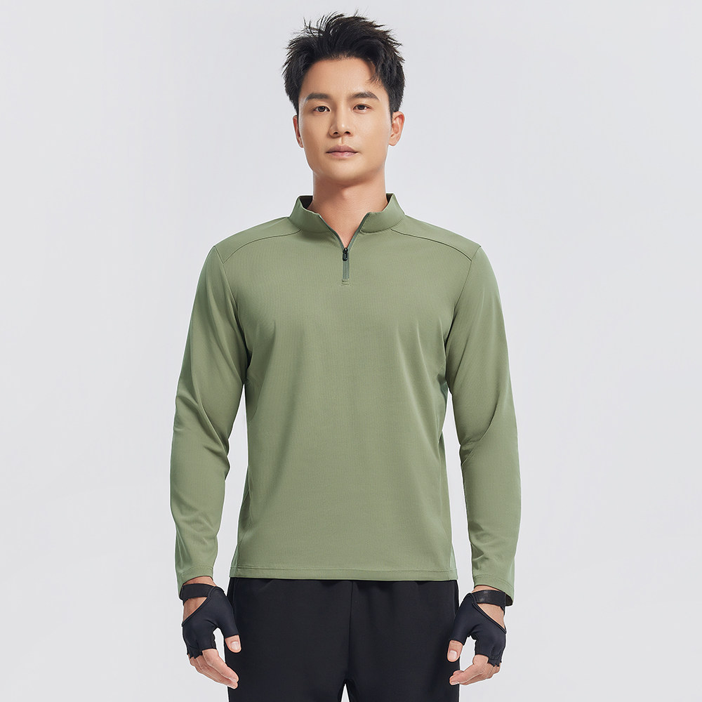 GYMANT肌肉蚂蚁冬季新款运动健身衣挺阔深灰绿色男立领长袖T恤,运动服/休闲服装,运动T恤,淘宝优惠券,粉丝福利购,淘宝优惠卷