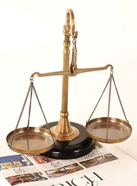 家居装饰品天平秤摆件黄铜复古