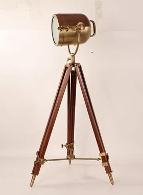 印度进口北欧复古工业风摄影棚探照灯样板房三脚架落地摆件无光源