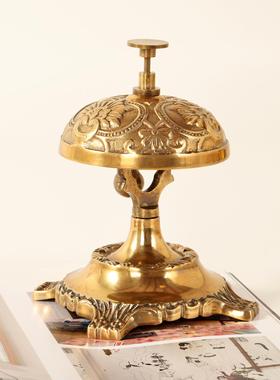 印度进口纯铜手工铜铃呼叫铃按铃餐厅会所服务铃上菜铃欧式复古