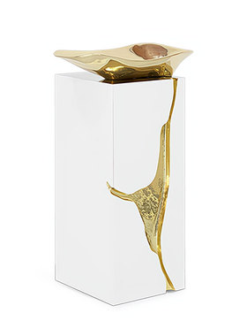 轻奢高端立柱洗手台boca do lobo不锈钢奢华艺术一体落地式洗漱台