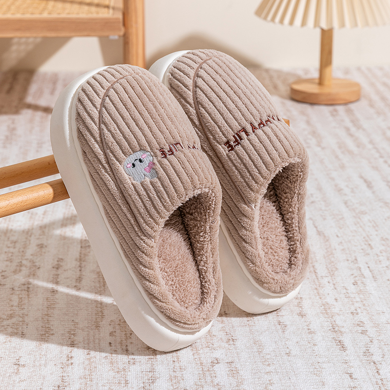 冬季毛绒棉拖鞋厚底防滑