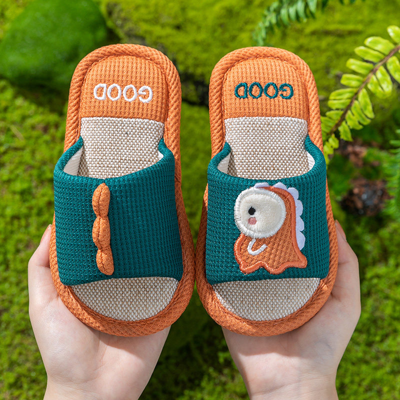 儿童亚麻拖鞋男童春秋家居室内图片