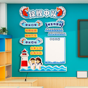 中队角布置海洋主题文化墙贴班级教室装饰少先小学环创材料黑板报
