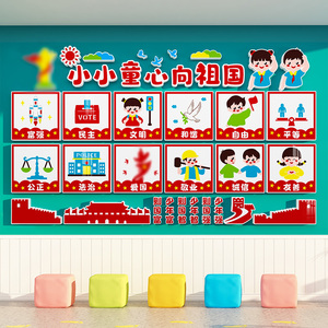 幼儿园童心向党主题墙面装饰教室红色爱国环创班级布置文化墙贴画