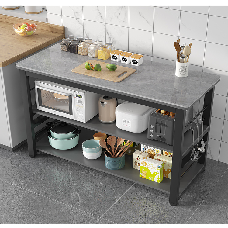 岩板厨房置物架切菜桌落地家用多功能操作台烤箱微波炉多层收纳架