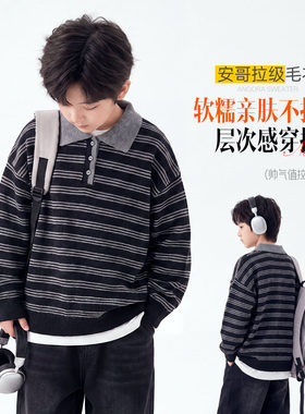 波拉bora秋冬儿童毛衣中大童男童女童内搭针织衫安哥拉毛衣柔软打