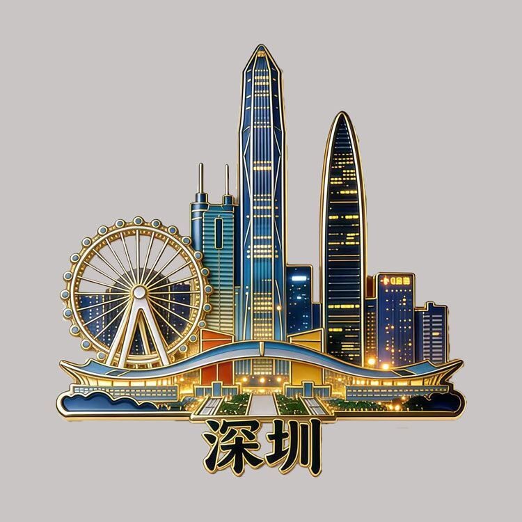 深圳城市地标文创冰箱贴平安金融中心湾区之光摩天轮纪念品伴手礼