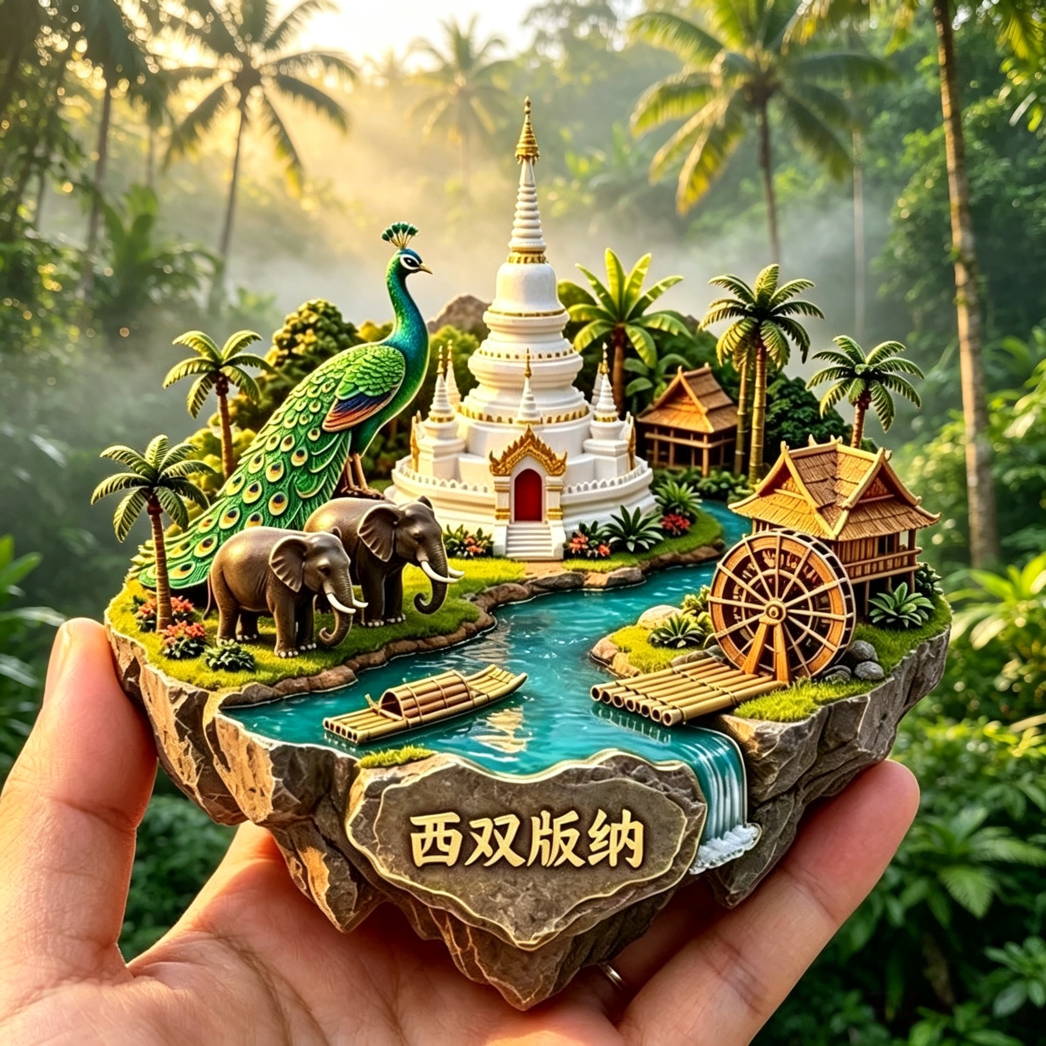 西双版纳金属冰箱贴云南傣乡孔雀大象白塔文创旅游纪念品伴手礼