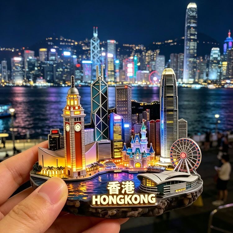 香港文创冰箱贴磁贴维多利亚港地标建筑旅游纪念品伴手礼送闺蜜