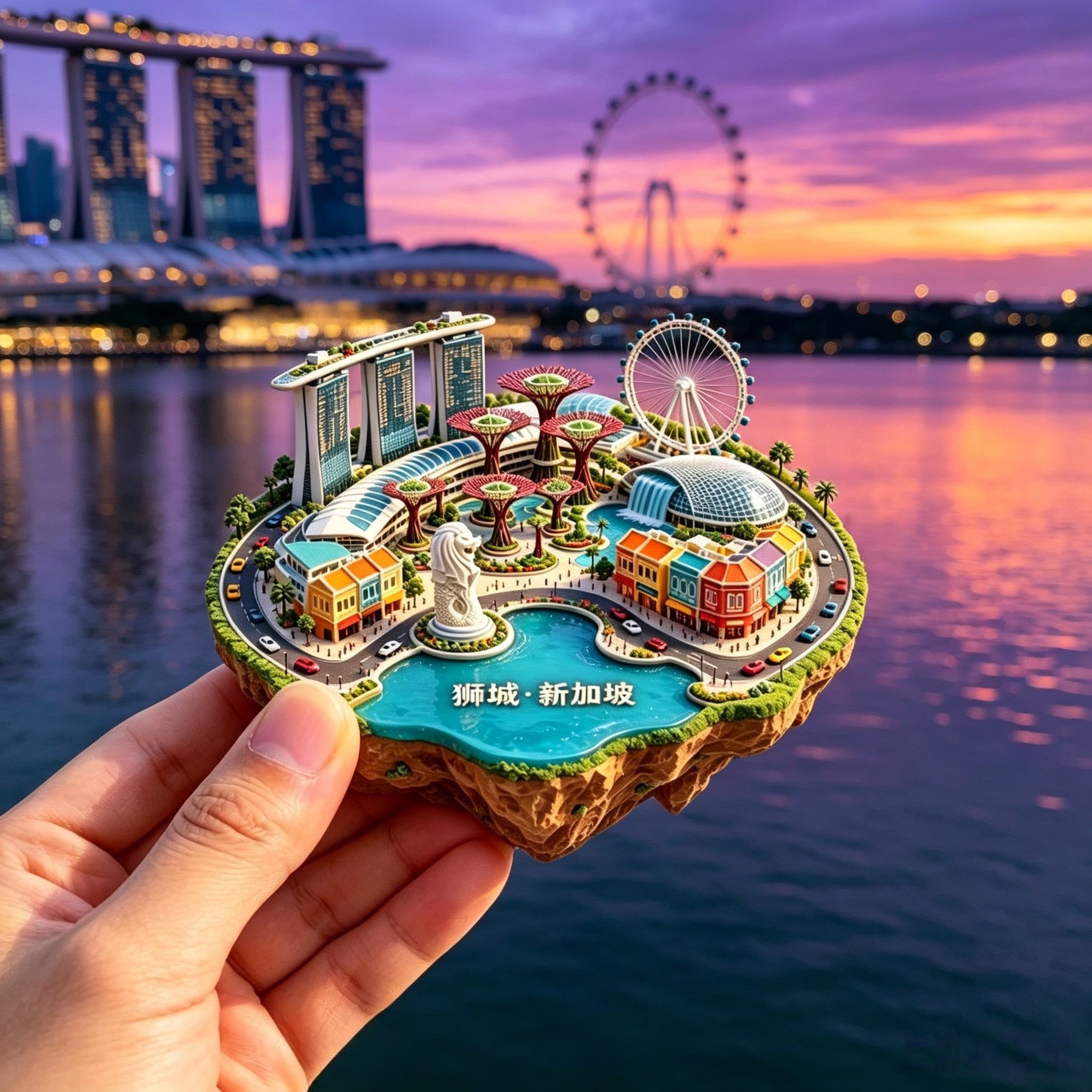 新加坡狮城金属冰箱贴 滨海湾金沙鱼尾狮花园城市地标旅游伴手礼