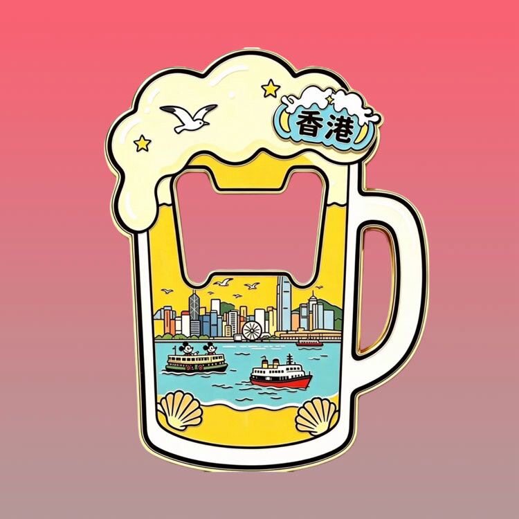 香港冰箱贴开瓶器两用金属维多利亚港城市地标文创旅游纪念伴手礼